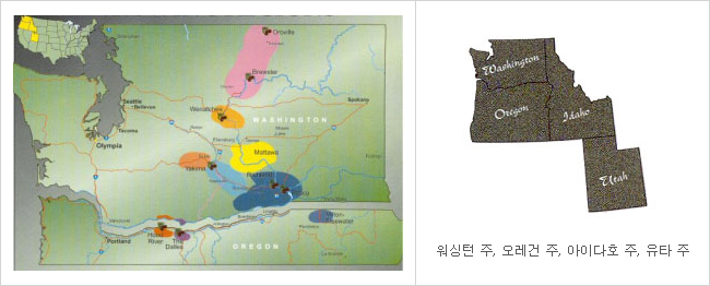 워싱턴 주, 오레건 주, 아이다호 주, 유타 주 워싱턴 주, 오레건 주, 아이다호 주, 유타 주